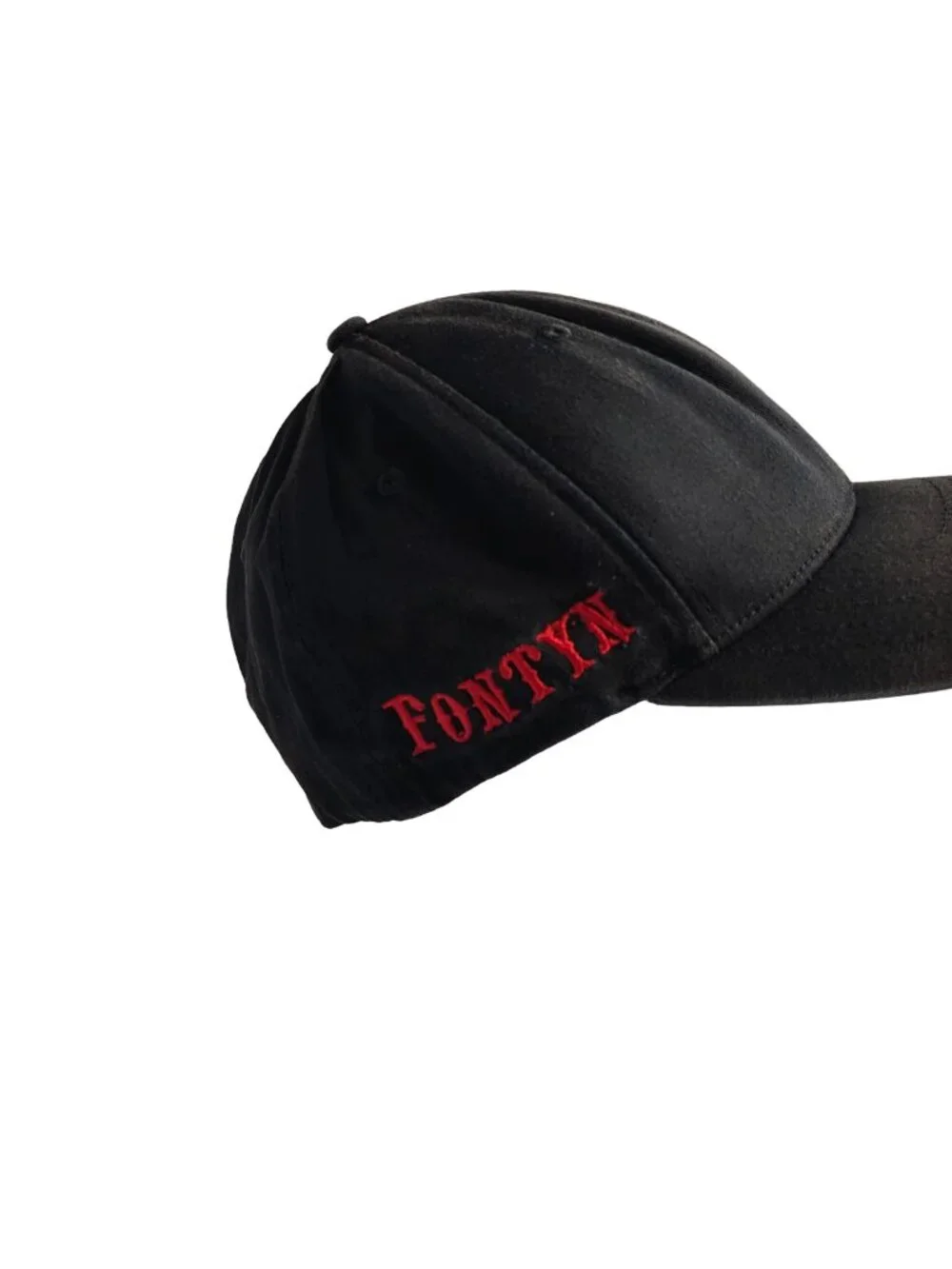 Men's Black & Red Size L-XL Elastic Banded Fox Racing Logo Themed Cap
